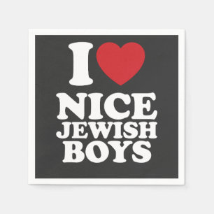 I Love Nice Jewish Boys I Heart Groovy Retro Napkins