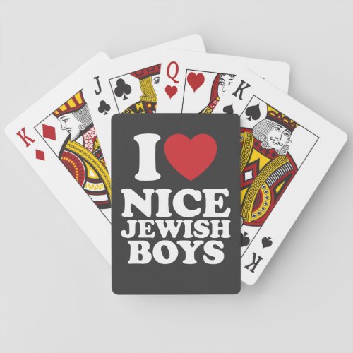 I Love Nice Jewish Boys I Heart Groovy Retro Poker Cards