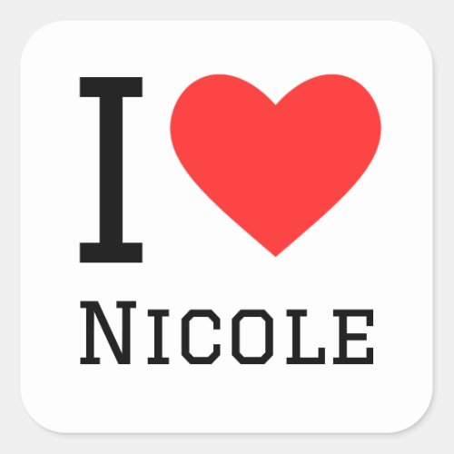I love nicole square sticker