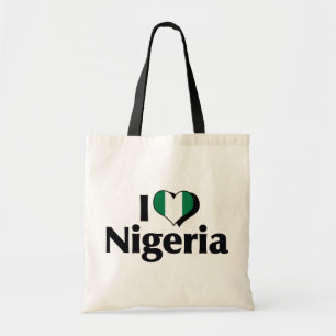 I Love Nigeria Flag Tote Bag