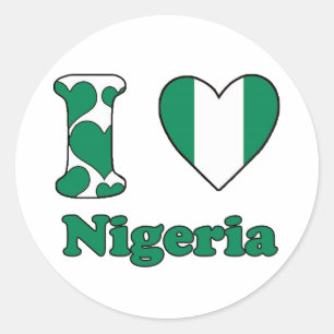 I love Nigeria magnet Classic Round Sticker
