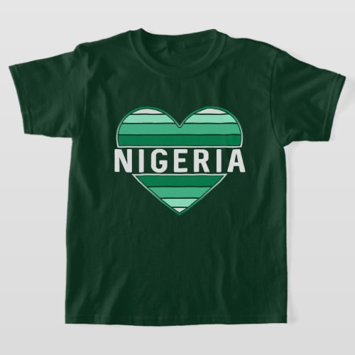 I Love Nigeria Nigerian Heart T_Shirt