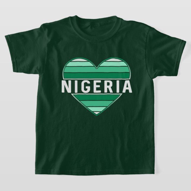 I Love Nigeria, Nigerian Heart T-Shirt (Laydown)