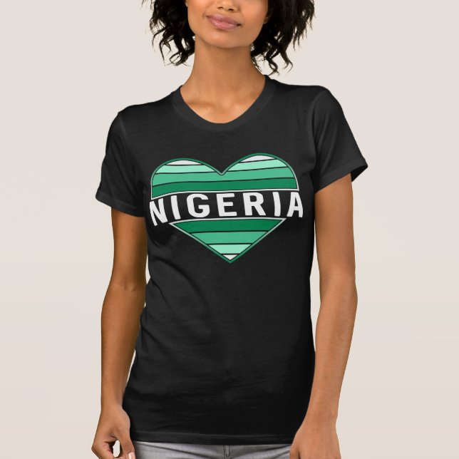 I Love Nigeria, Nigerian Heart T-Shirt (Front)