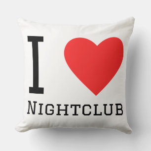 I love nightclub throw pillow