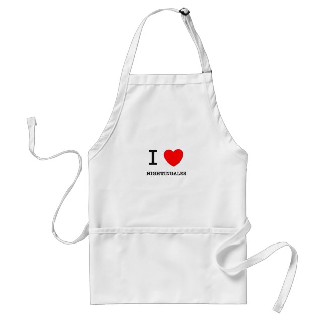 I Love Nightingales Adult Apron (Front)