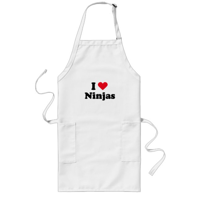 I love ninjas long apron (Front)