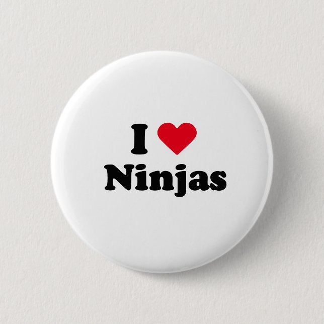 I love ninjas pinback button (Front)