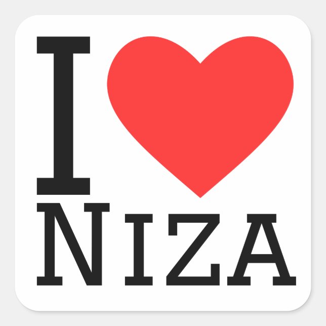 I love Niza  Square Sticker (Front)