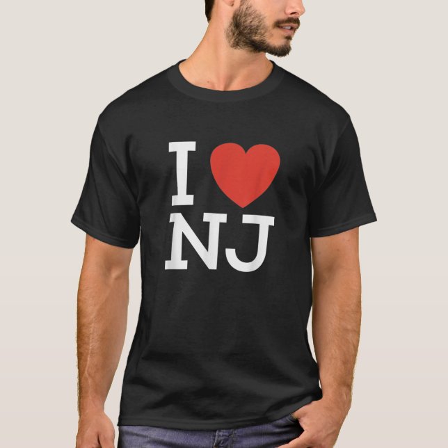 I Love NJ  Heart for New Jersey Lovers4png4 T-Shirt (Front)