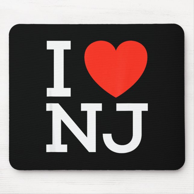 I Love Nj - Heart T Shirt For New Jersey Lovers  Mouse Pad (Front)