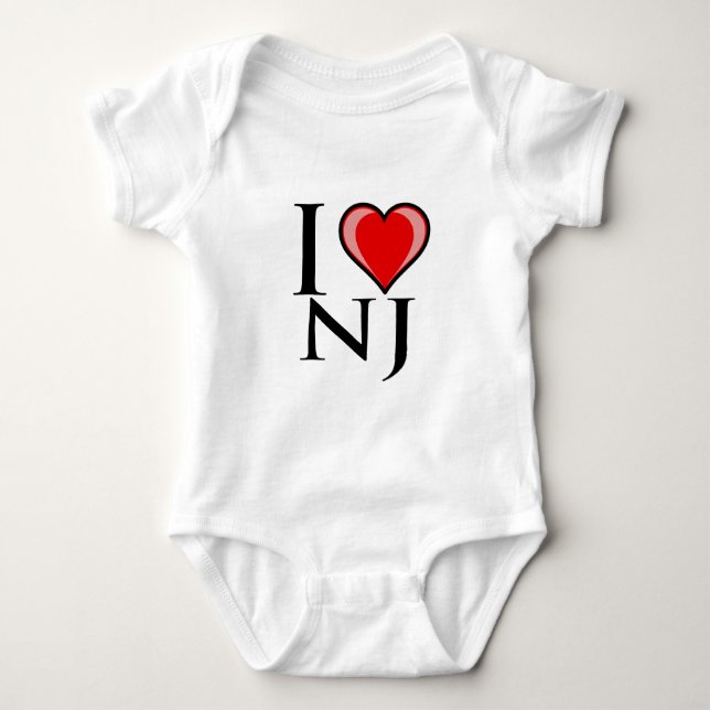 I Love NJ - New Jersey Baby Bodysuit (Front)