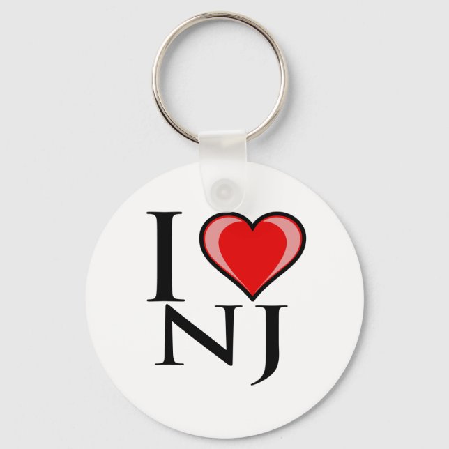 I Love NJ - New Jersey Keychain (Front)