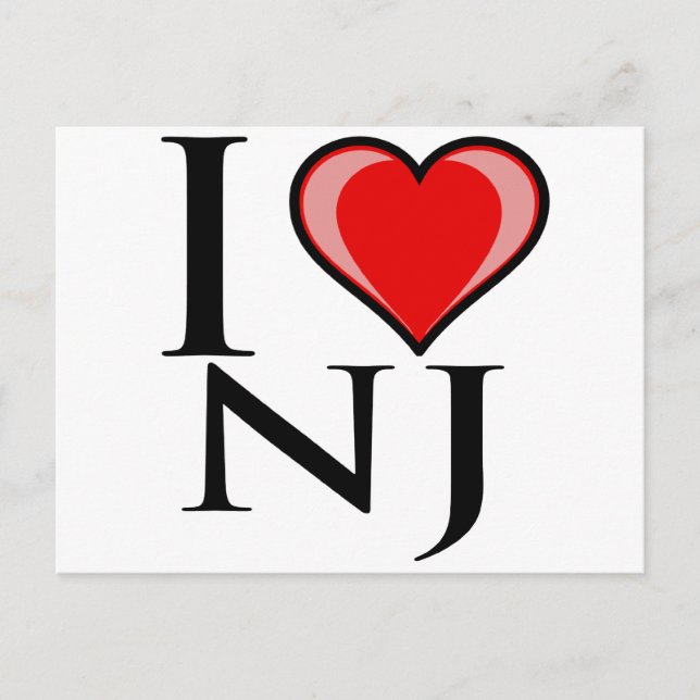 I Love NJ - New Jersey Postcard (Front)
