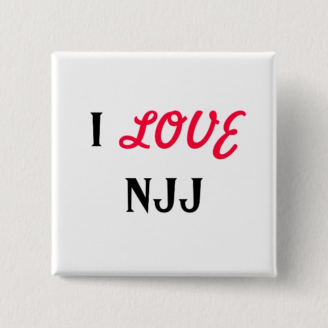 I, LOVE, NJJ PINBACK BUTTON (Front)