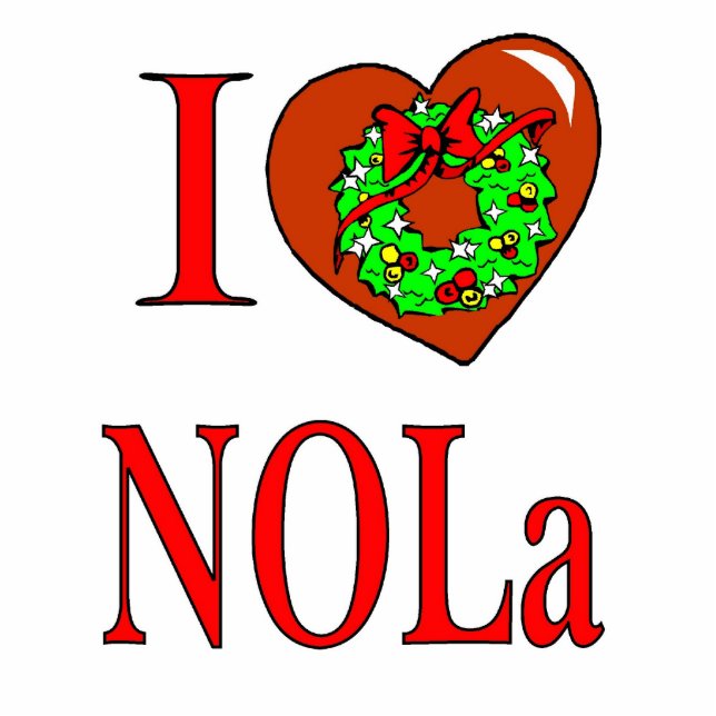 I Love NOLA Christmas Statuette (Front)