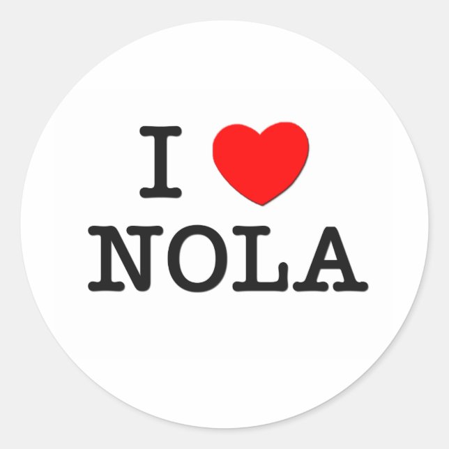 I Love Nola Classic Round Sticker (Front)