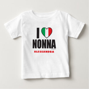 I LOVE NONNA personalized Cute white  Baby T-Shirt