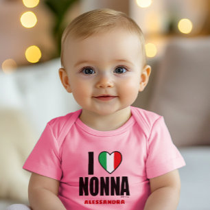 I LOVE NONNA – Personalized Italian Grandma Gift Baby Bodysuit