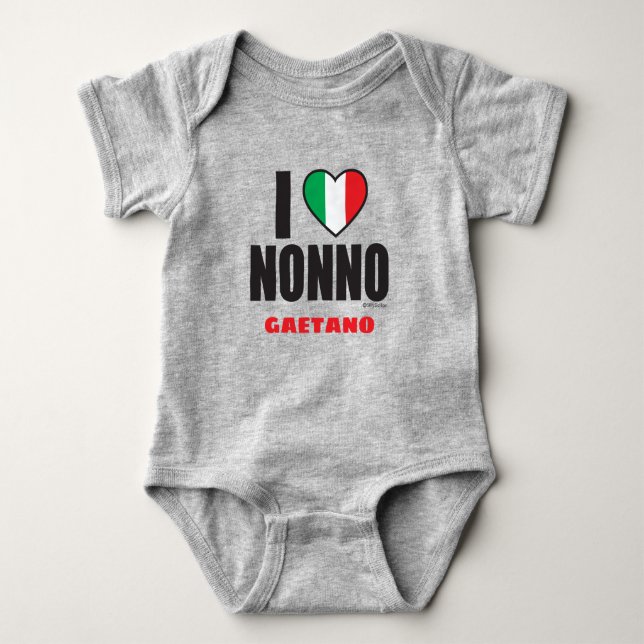 I LOVE NONNO Italian Baby Bodysuit (Front)