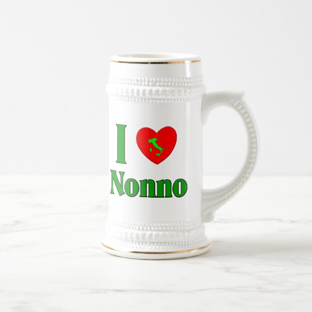 I Love Nonno (Italian Grandfather) Beer Stein (Right)