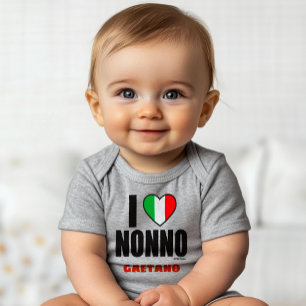I LOVE NONNO Personalized Italian Grandpa Gift Baby Bodysuit