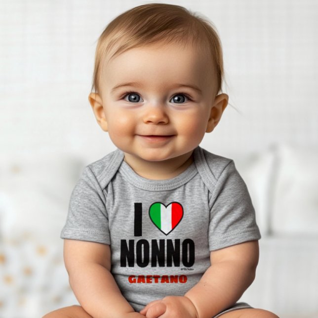 I LOVE NONNO Personalized Italian Grandpa Gift Baby Bodysuit (Creator Uploaded)