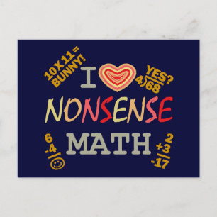 I Love Nonsense Math Holiday Postcard
