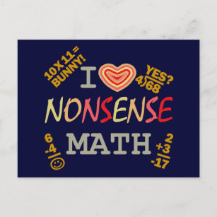 I Love Nonsense Math Holiday Postcard