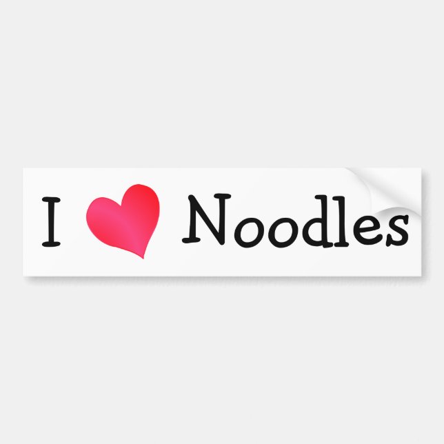 I Love Noodles Bumper Sticker (Front)