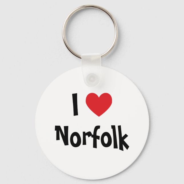 I Love Norfolk Keychain (Front)