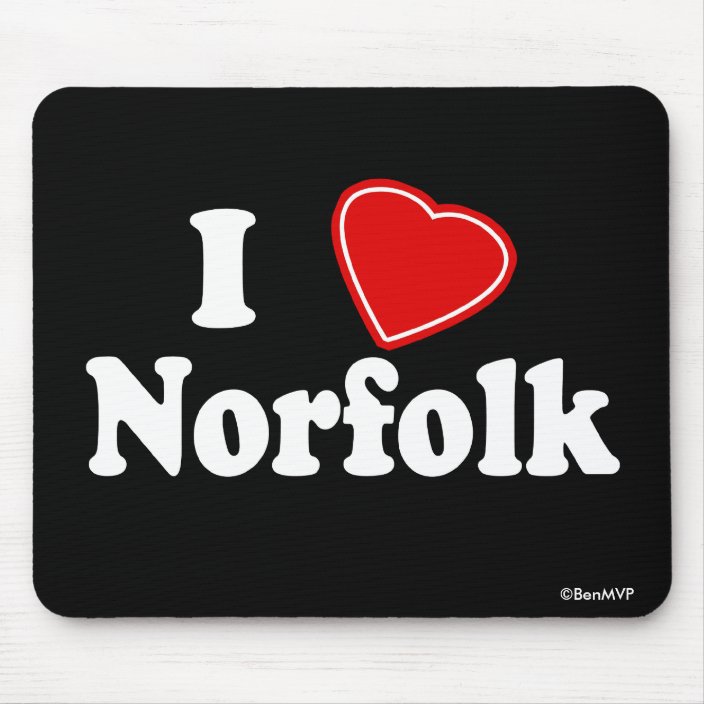 I Love Norfolk Mousepad