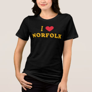 i love Norfolk,Virginia Tri-Blend Shirt