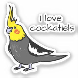 I Love Normal Grey Cockatiels Sticker