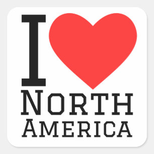 I love north america square sticker