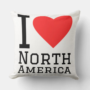 I love north america throw pillow