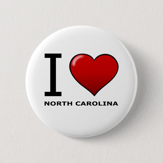 I LOVE NORTH CAROLINA BUTTON (Front)