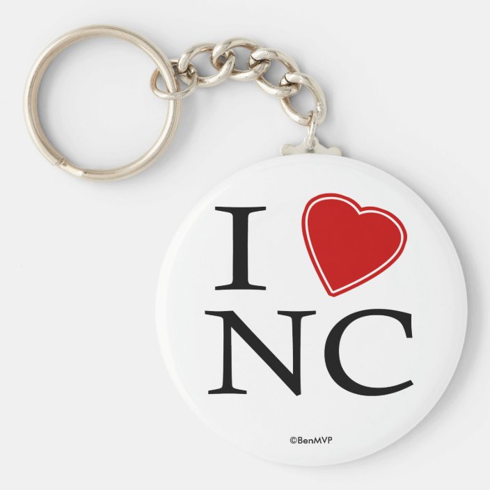 I Love North Carolina Keychain