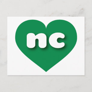 I love North Carolina - nc green heart Postcard