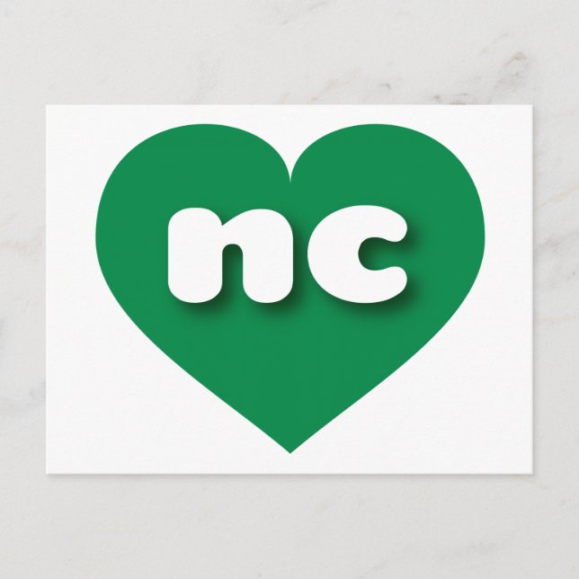 I love North Carolina - nc green heart Postcard (Front)