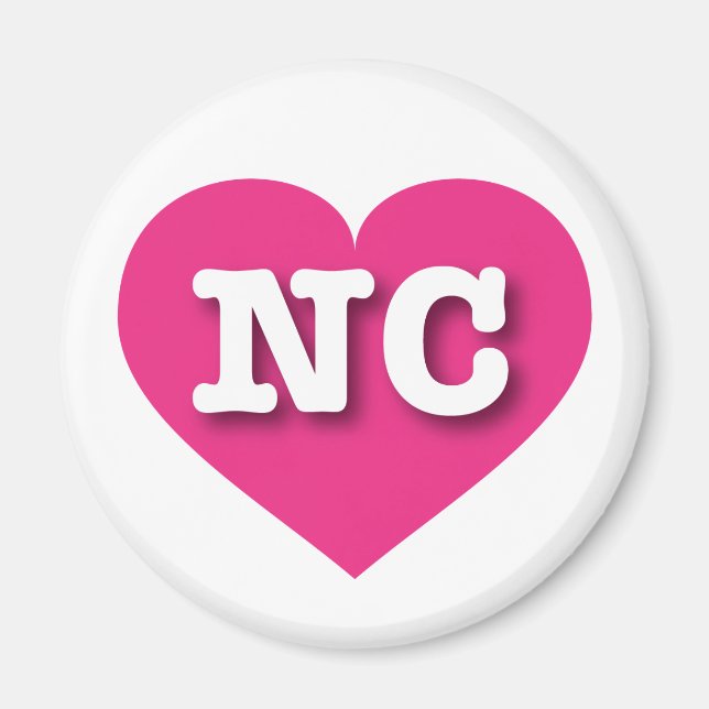 I love North Carolina - NC hot pink heart Magnet (Front)