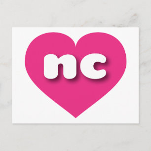 I love North Carolina - nc hot pink heart Postcard