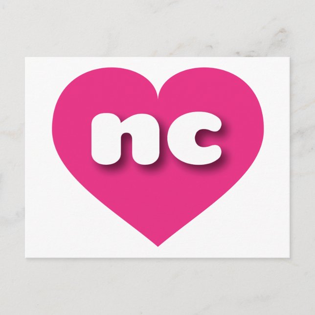 I love North Carolina - nc hot pink heart Postcard (Front)