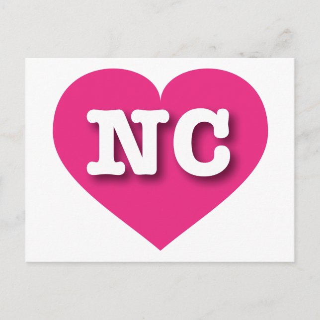 I love North Carolina - NC hot pink heart Postcard (Front)