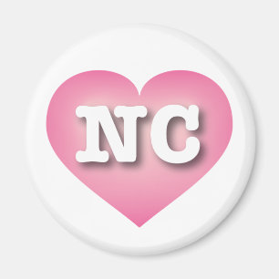 I love North Carolina - NC pink fade heart Magnet