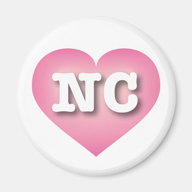 I love North Carolina - NC pink fade heart Magnet (Front)