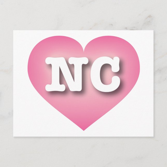 I love North Carolina - NC pink fade heart Postcard (Front)