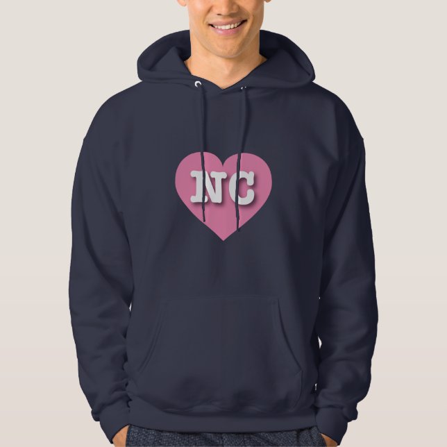 I love North Carolina - NC pink heart Hoodie (Front)