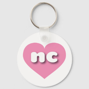 I love North Carolina - nc pink heart Keychain