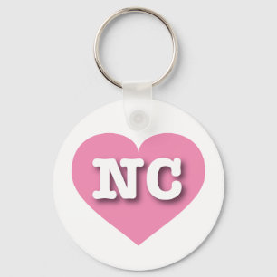 I love North Carolina - NC pink heart Keychain